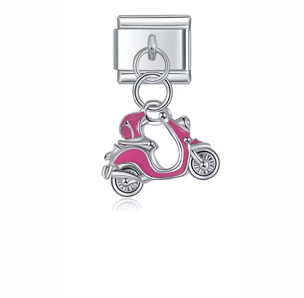 Pembe Motor Figürlü Charm