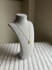 Gold  Göz desen plaka çelik Kolye
