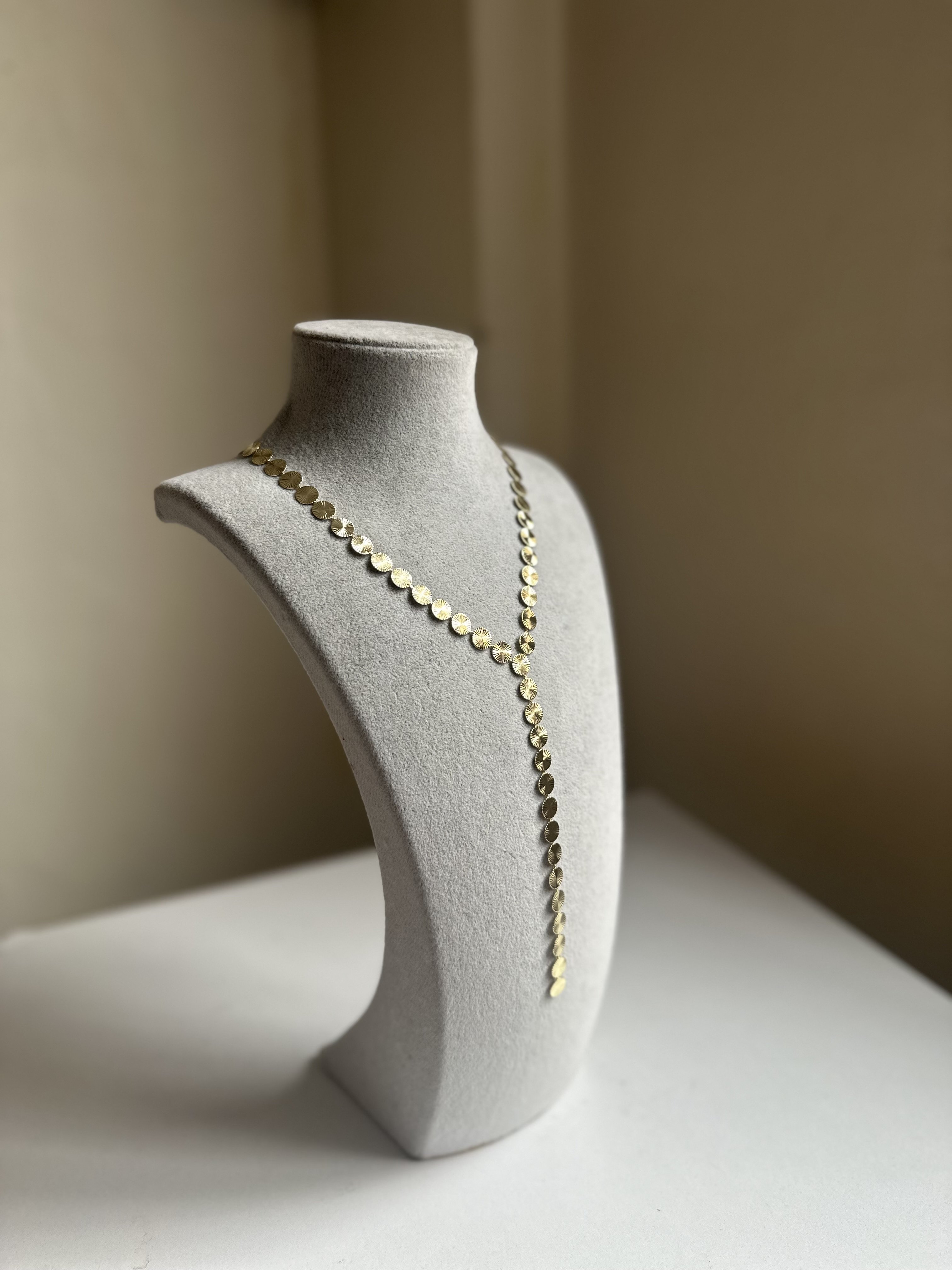 Gold Pul desen Y Kolye
