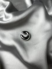 Gümüş Rengi Küçük Boy Bombeli Model Sıkıştırma(earcuff) Küpe