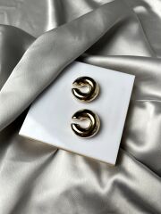 Altın Rengi Büyük Boy Bombeli Model Sıkıştırma(earcuff) Küpe