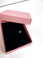 Gümüş Rengi  Beyaz Taşlı Kalp Model  Piercing