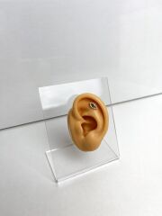 Gümüş Rengi   Taşlı Göz Model  Piercing