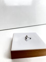 Gümüş Rengi Tam Tur Taşlı Piercing