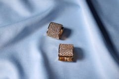 Rose-Gold Rengi Full Taş Kaplama Küpe