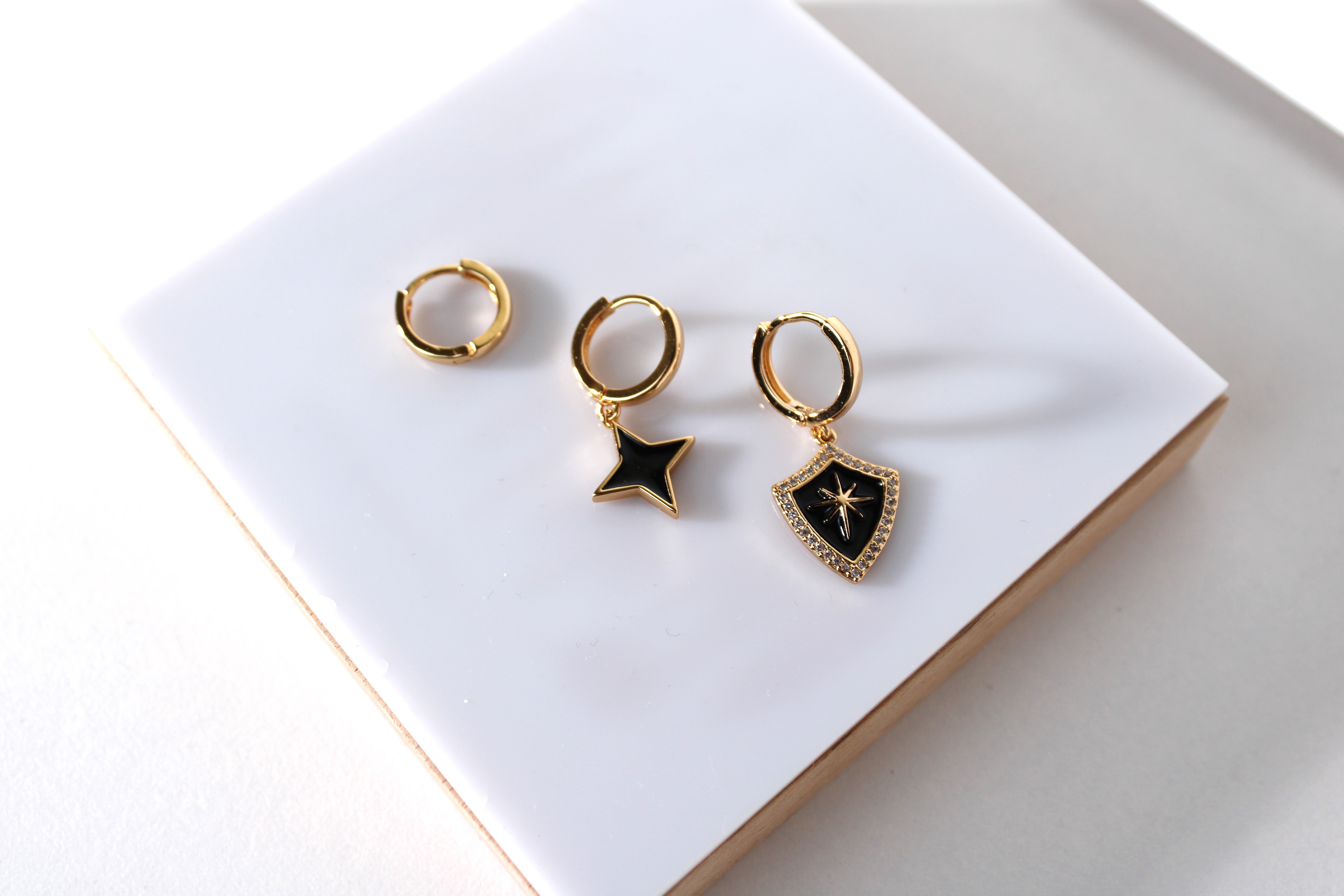 Rose- Gold Renk 3 lü Tasarım Set Küpe