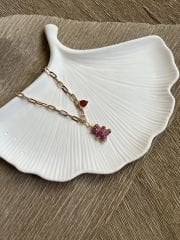 Pembe Taşlı Kalpli Ayıcık Figür Kolye