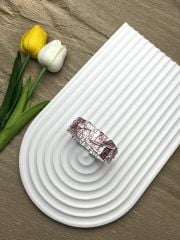 Pembe-Krem Karışık Renkli İşlemeli Lastikli Bileklik