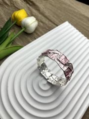Pembe-Krem Karışık Renkli İşlemeli Lastikli Bileklik