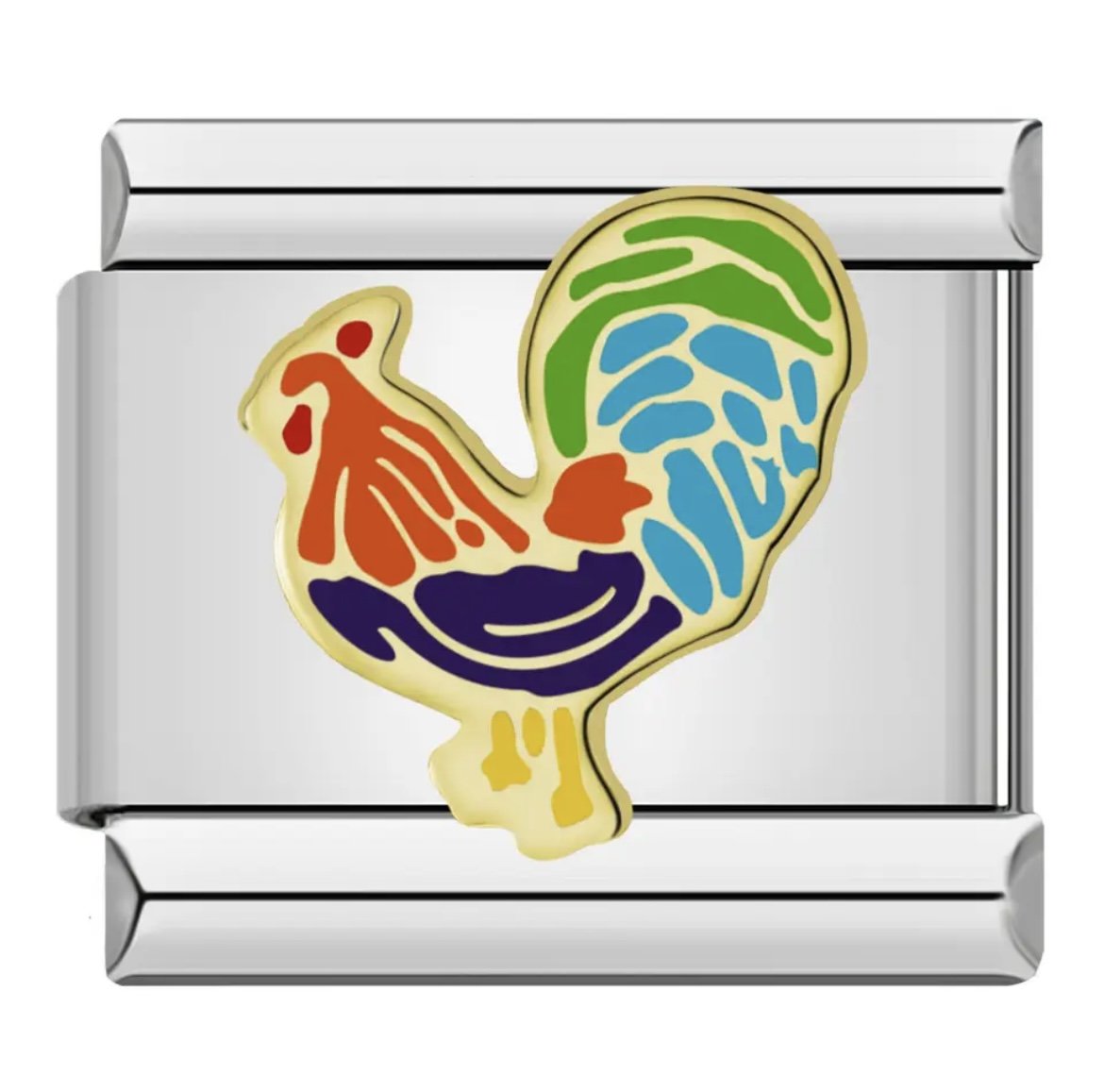 Gümüş Rengi Horozlu Charm