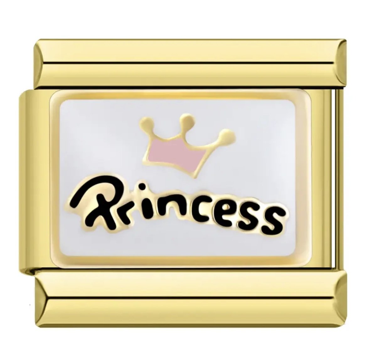 Princess Yazılı Altın Rengi Charm