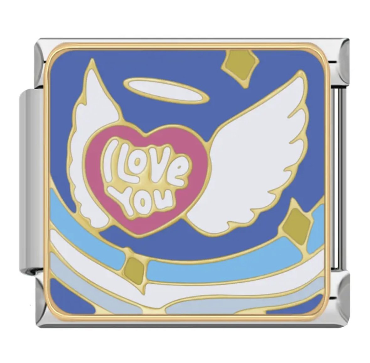 I Love You Yazılı Renkli Kanatlı Kalp Figürlü Charm