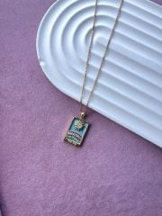Altın Rengi Tarot The Sun Kartı Kolyesi