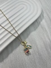 Altın Rengi Kamera/Uçak/Valiz Figürlü Kolye