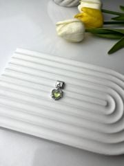 Yeşil-Pembe Taşlı Kalp Figürlü Charm