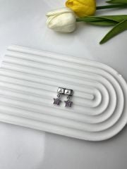 Mor Simli Taşlı Yıldız Charm