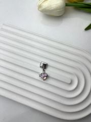Pembe Taşlı Kalp Figürlü Charm