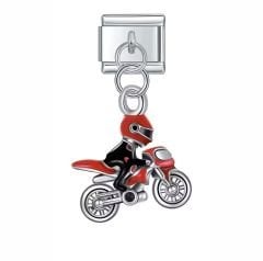 Kırmızı Motorsiklet Figürlü Charm