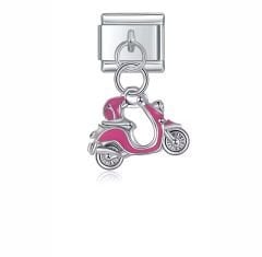 Pembe Motor Figürlü Charm