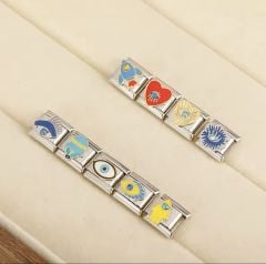 Sarı Kalp İçersinde Gözlü Charm