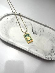 Altın Renk Fortune Tarot Kartı Figürlü Çelik Kolye
