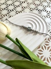 Gümüş  Rengi Nazar Boncuğu Figürlü Çelik Bileklik
