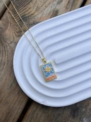 Altın Rengi Tarot The Sun Kartı Kolyesi