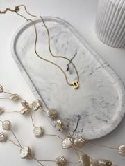 Altın Rengi Minimal  Model ‘D' Harfli Çelik Kolye