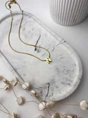Altın Rengi Minimal  Model ‘N’ Harfli Çelik