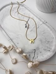 Altın Rengi Minimal  Model ‘H’ Harfli Çelik